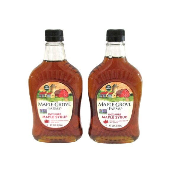 MAPLE GROVE FARMS 100% Pure Maple Syrup 12.5 fl oz Grade A Lot #2 - Picture 1 of 6